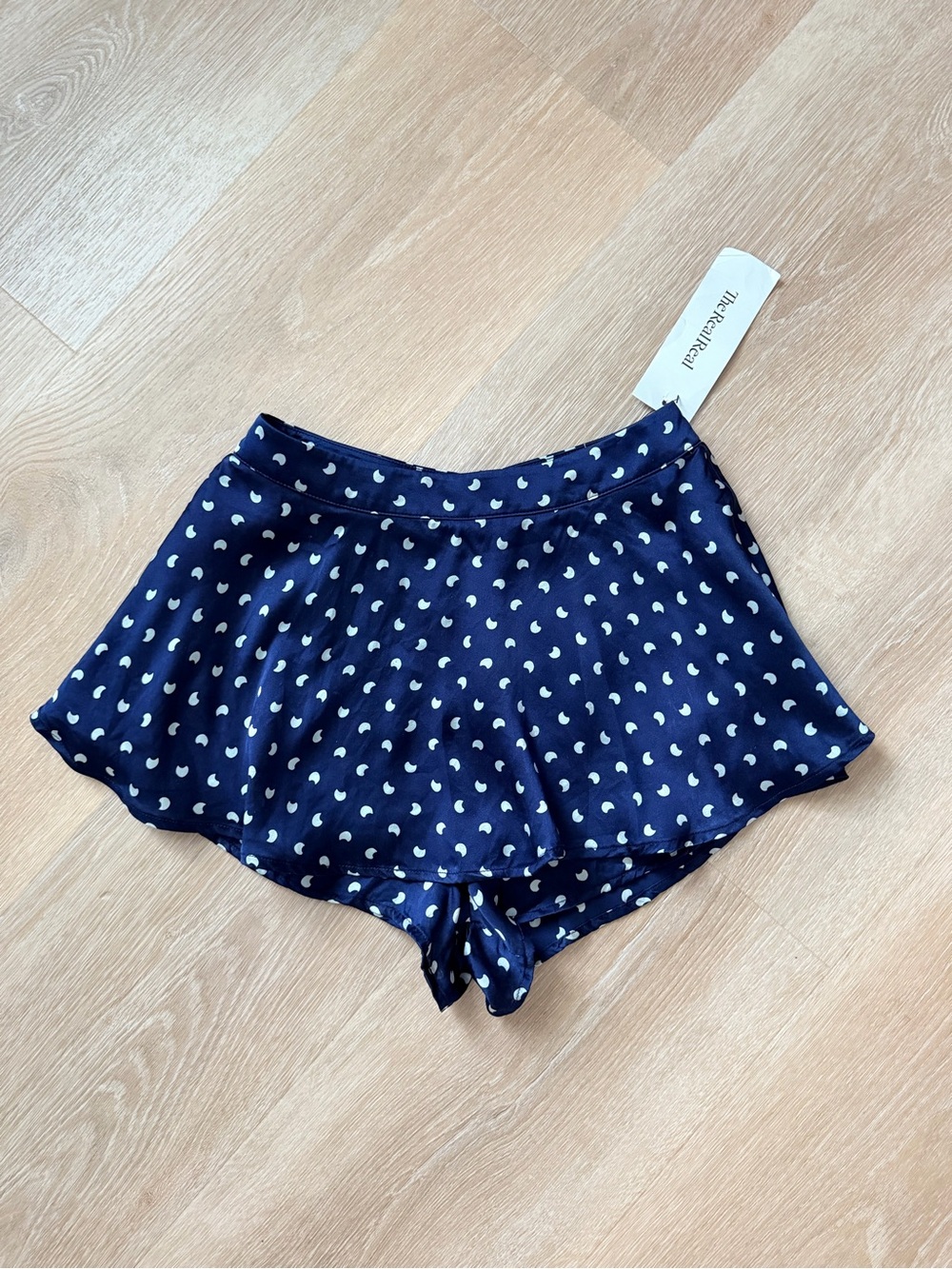 SIR The Label Dylan Silk Ruffle Skort Shorts Blue Crescent High Rise Size 0